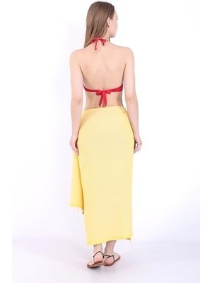 Renklimestore El Dokuması Kök Boyalı Buldan -%100 Organik Pamuk ve Bambu 95X175 Cm.plaj ve Banyo Havlusu. Plaj, Banyo, Spa, Masaj ve Spor Için (Kristal Sarı)