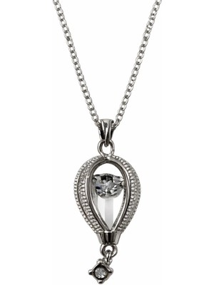 Stainless Steel Taşlı Kalp Kafes Madalyon Kolye