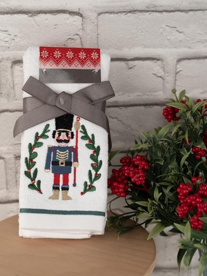 Baveno Home Pamuklu 2'li 28X46 cm Hediyelik Dekoratif Nakışlı Havlu Seti Baveno