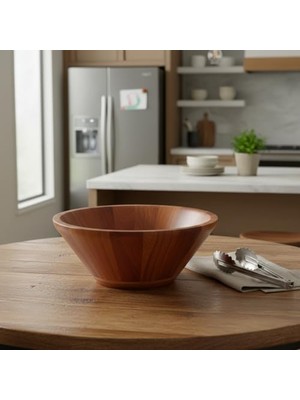 Renklimestore 23CM Doğal Akasya Ağacı Salata Kasesi – El Yapımı Derin Ahşap Servis ve Karıştırma Kasesi | Meyve, Makarna, Çerez Sunumu | Çevre Dostu Mutfak ve Sofra Aksesuarı