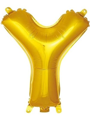 Renklimestore Y Harfi 16 Inç Renk Folyo Balon 36 cm (Altın)