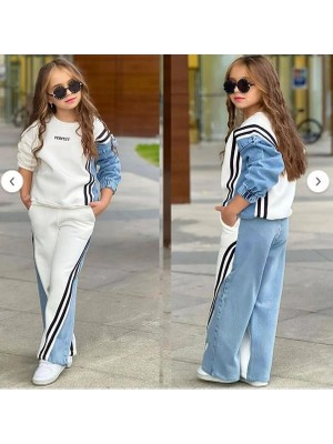 Rapapa Perfect 2 Ip Sardonsuz Denim Şeritli Eşofman Takımı 1802