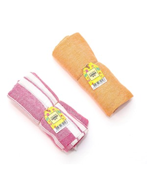 Renklimestore Pembe ve Turuncu Yıkanmış Pamuk Seti