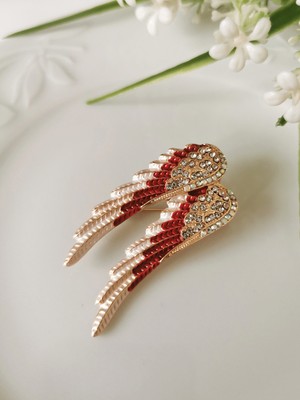 Halley Concept Kırmızı Melek Kanadı Broş