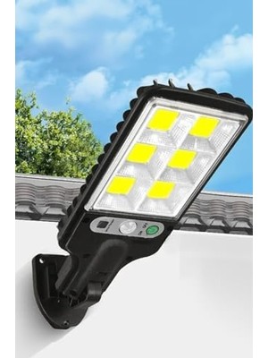 Renklimestore Güneş Enerjili Hareket Sensörlü 120 Ledli Solar Bahçe Sokak Mahalle Kapı Önü Aydınlatması 3 Modlu