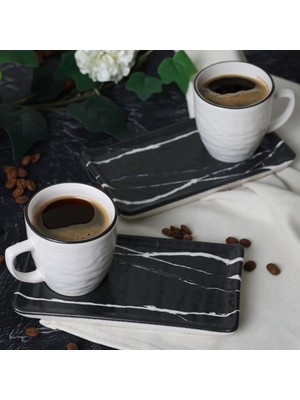 Renklimestore Mermer Doğaltaş Kahve Sunum Seti 4 Parça 2 Kişilik 17950