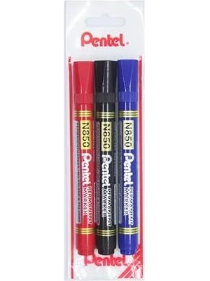 Renklimestore Permanent Markör - Yuvarlak Uç Siy-Kır-Mav