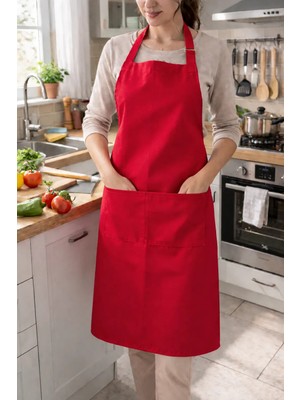 Dery Collection Kırmızı Şef Önlüğü