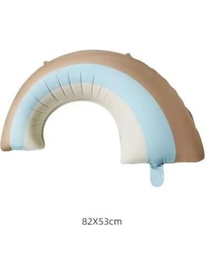 Renklimestore Retro Gökkuşağı Folyo Balon Büyük Boy Mavi