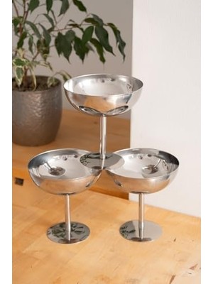 Renklimestore & Metal Yüksek Ayaklı 13 cm Çerez Sunum Kadehi