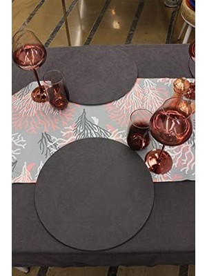 Renklimestore Turuncu Beyaz Desenli Dijital Baskılı Runner Amerikan Servis 40X150 cm