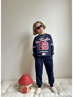 ButumiKids Yeni Sezon Erkek Çocuk Yazı Baskı Detaylı Pamuk Kumaş Kırmızı Alt Üst Takım