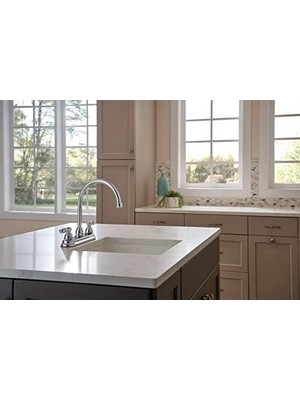 Renklimestore Claymore Yan Püskürtücülü 2 Kulplu Mutfak Lavabo Bataryası, Krom P299575LF