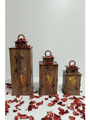 Renklimestore Ahşap Dekoratif Mumluk Kahverengi 2