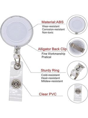 Renklimestore Rozet Makarası Tutucu, 10 Adet Komik Rozet Makarası, Geri Çekilebilir Hemşire ve Doktor Kimlik Klipsi, Hastane ve Ofis Çalışanları Için Sevimli Hediye