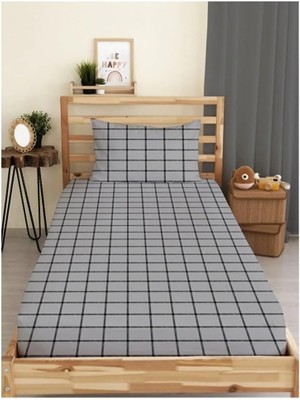 Renklimestore Desenli Lastikli Çarşaf Seti (Gri, Çift Kişilik Xl)