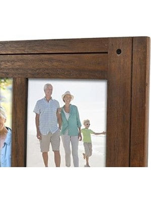 Renklimestore Prinz Homestead Çift Kişilik 5x7 Koyu Ceviz Resim Çerçevesi - Eskitilmiş Rustik Dekor Ahşap Fotoğraf Çerçevesi, Iki Yönlü Şövale, Duvar Veya Masa Üstü Sergisi