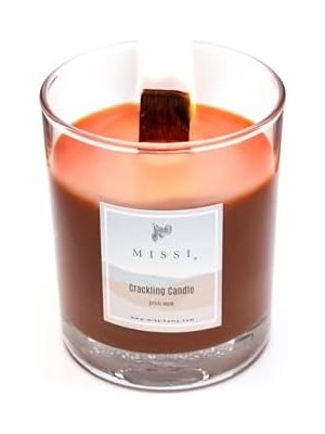 Renklimestore Ahşap Fitilli Dark Kokulu Kahverengi Craklıng Vegan Mum (Çıtırtılı)
