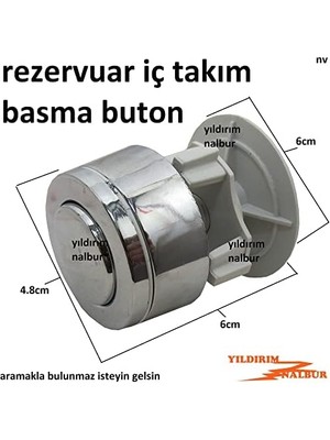Renklimestore 2 Adet Rezervuar Iç Takım Düğmesi Basmalı Buton Standart Ürün Klozet Iç Takım Buton