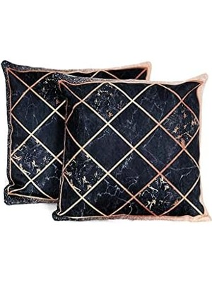 Renklimestore Çeyiz Diyarı Mirror 2 Li Kadife Kırlent Kılıfı Siyah CD457015