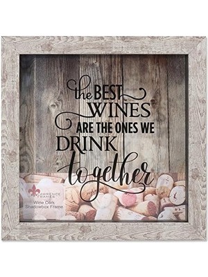 Renklimestore Frames Huş Ağacı 10X10 Yıpranmış Gölge Kutusu Şarap Mantar Tutucu