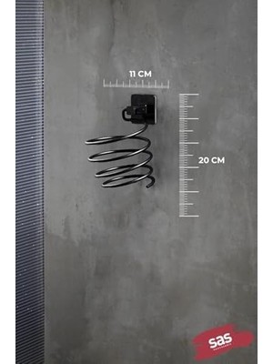 Renklimestore Yapışkanlı Saç Kurutmalık Siyah, Sihirli Yapışkanlı Siyah Saç Kurutma Makine Askısı Y-01