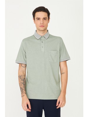 White Stone Haki Polo Yaka T-Shirt