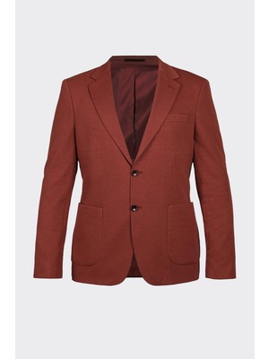 White Stone Bordo Casual Slim Fit Bi-Stretch Ceket