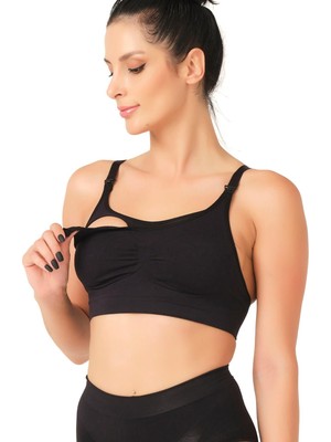 İlkyaz Fashion Ieg™ Siyah Mı Emay 5320 Agraflı Emzirme Sütyen