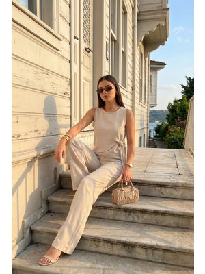 Lela Regular Fit Bağlama Detaylı Bisiklet Yaka Takım Bayan Takım 5866466