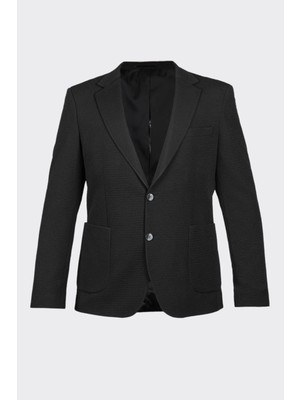 White Stone Siyah Casual Slim Fit Bi-Stretch Ceket