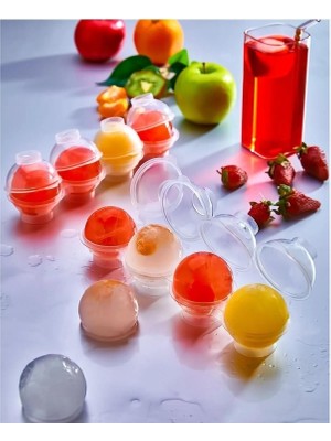 Senson Üstten Doldurmalı Yatay 4 Bölmeli  Küre Buz Topu Kalıbı -  Yuvarlak Buz Topu Yapma Aparatı - Lisinya