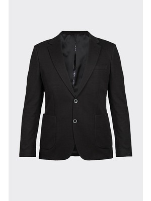 White Stone Siyah Casual Slim Fit Bi-Stretch Ceket