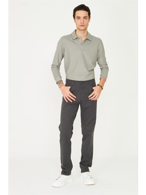 White Stone Antrasit Jean Görünümlü Dokuma Kumaş Pantolon