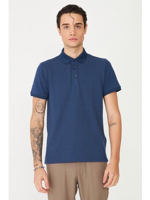 White Stone İndigo Polo Yaka T-Shirt