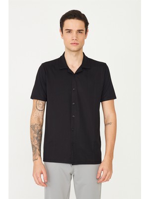 White Stone Siyah Gömlek T-Shirt