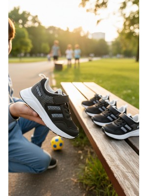 Enoch Nefes Alabilir File Yapılı ve Cırtlı Çocuk Spor Ayakkabı