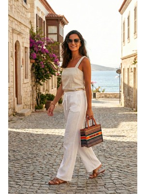 Lela Pamuklu Relaxed Fit Geniş Paça Müslim Pantolon Bayan Pantolon 668YP5502