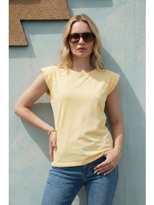 Lela Pamuklu Bisiklet Yaka Kolsuz T Shirt Bayan T Shirt 5864019