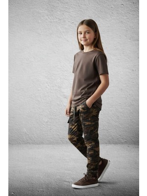 Black Steel Garson Boy Kız Kamuflaj Pantolon