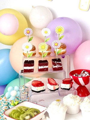 Fluparty Daisy - Papatya Temalı Kapkek Süsleri (12 Adet)