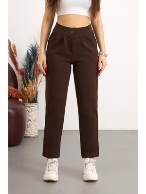 Bikelife Kadın Yüksek Bel Likralı Dar Paça Pantolon %65 Polyester %30 Pamuk %10 Elastan Konforlu Kesim