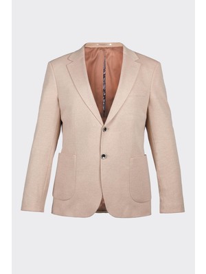 White Stone Bej Casual Slim Fit Bi-Stretch Ceket