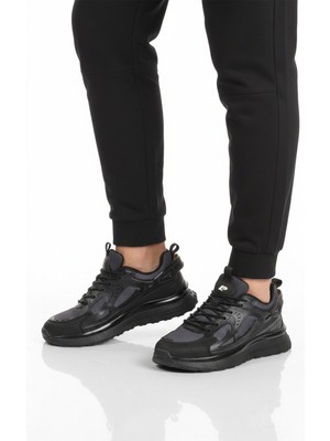 Pierre Cardin Siyah Fileli Hafif Esnek Erkek Spor Ayakkabı PCI-10105 M