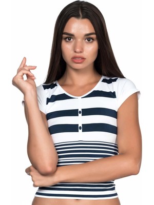 İlkyaz Fashion Ieg™ Beyaz-Laci Mı Emay 5026 Soft Seamless T Shirt