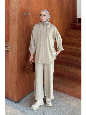 Lamelif Arma Detaylı Ikili Takım Bej