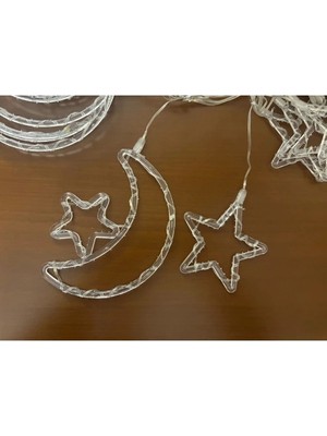 Ay Yıldız Perde LED 10 Saçaklı