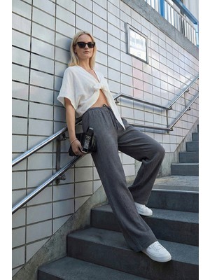 Lela Pamuklu Relaxed Fit Geniş Paça Müslim Pantolon Bayan Pantolon 668YP5502