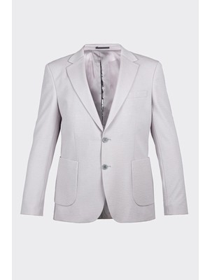White Stone Gri Casual Slim Fit Bi-Stretch Ceket