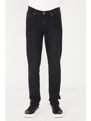 White Stone Siyah Düz Kesim Modern Jean